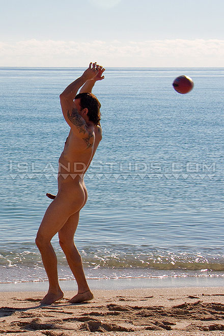 Naked Muscle Football in Hawaii Image