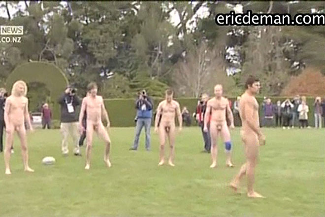 Rugby Team Performs Naked Haka Routine Image