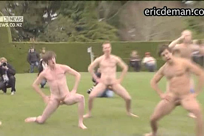 Rugby Team Performs Naked Haka Routine Image