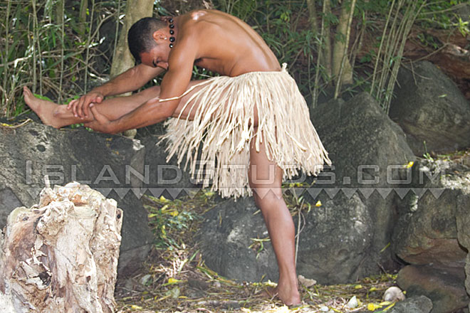 Buff Hawaiian Stud Dances Naked w/Boner! Image