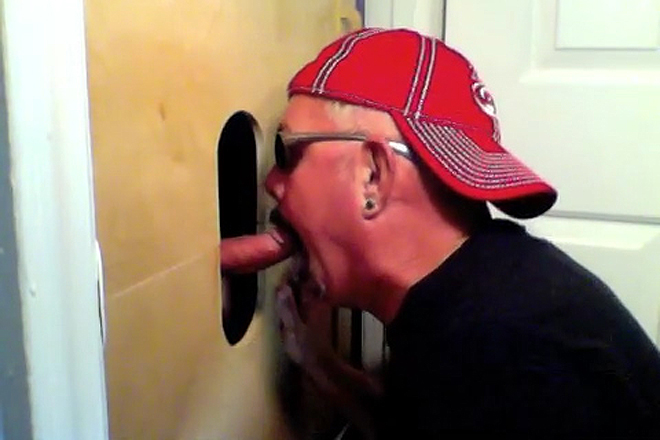 Two Buddies Get a Gloryhole Suck Off Image