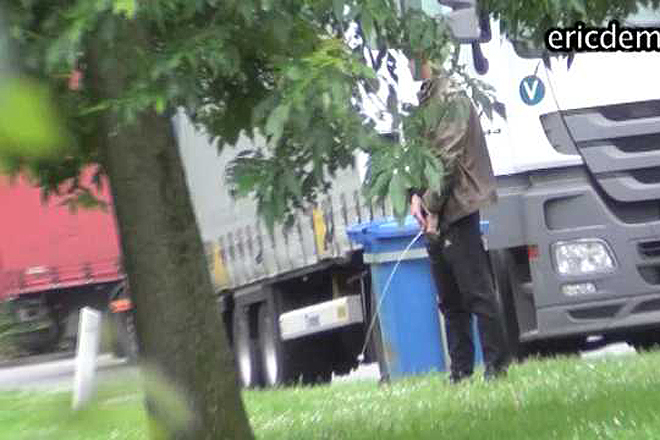 Trucker's Pissing Spy Cam Image
