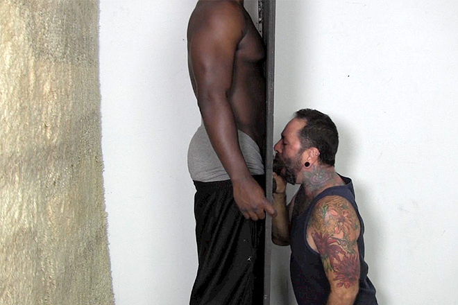 Hung Black Athlete At An Anonymous Gloryhole Image
