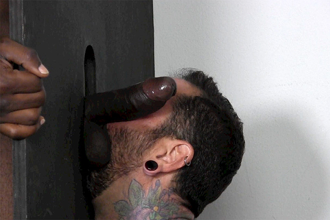 Hung Black Athlete At An Anonymous Gloryhole Image