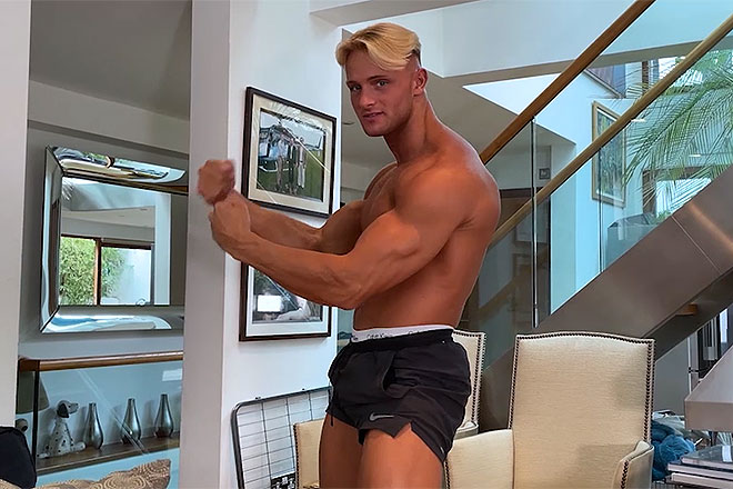 Young Blond Muscular Bodybuilder Image